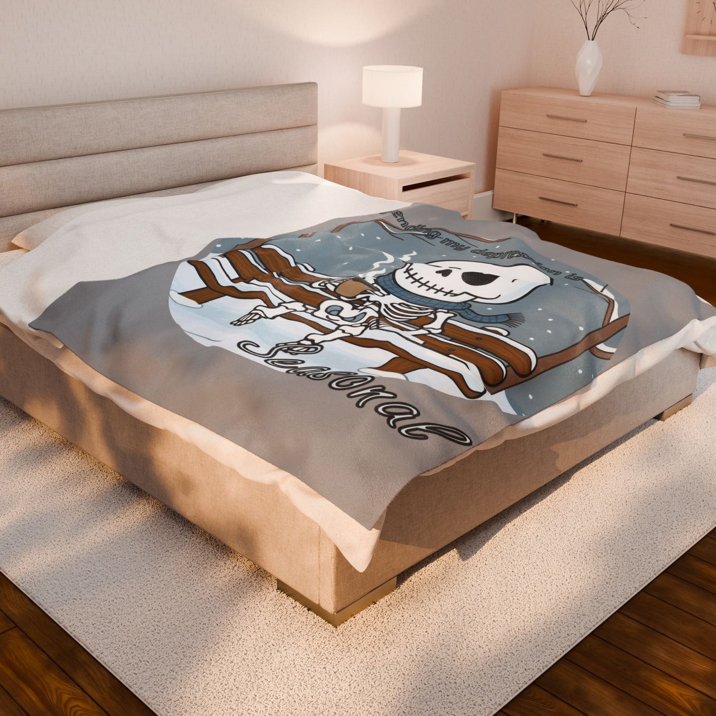 Seasonal Skeleton Plush Blanket - Cozy & Comfy Decor