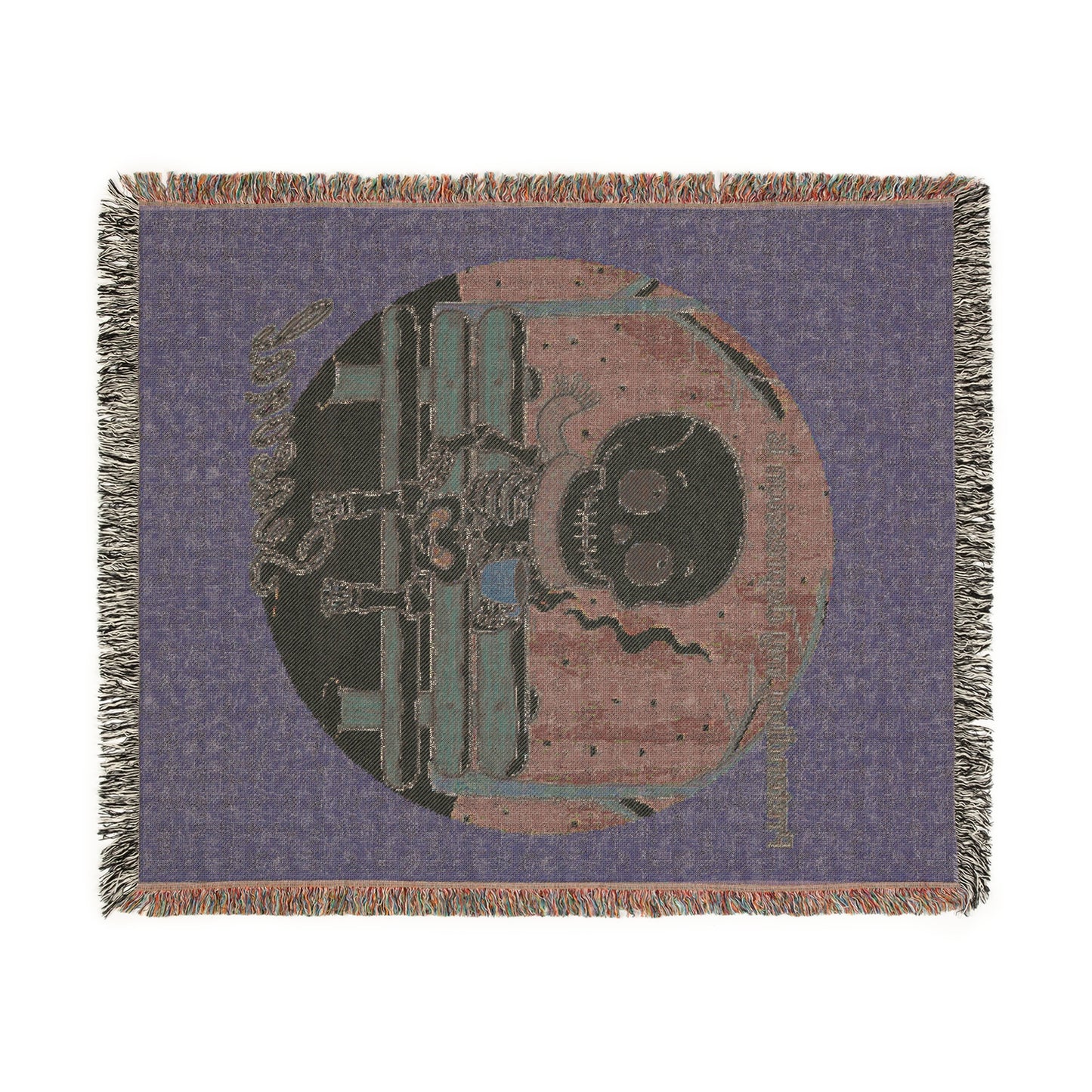 Cozy Woven Blanket - Seasonal Skeleton Design for Comfort & Warmth