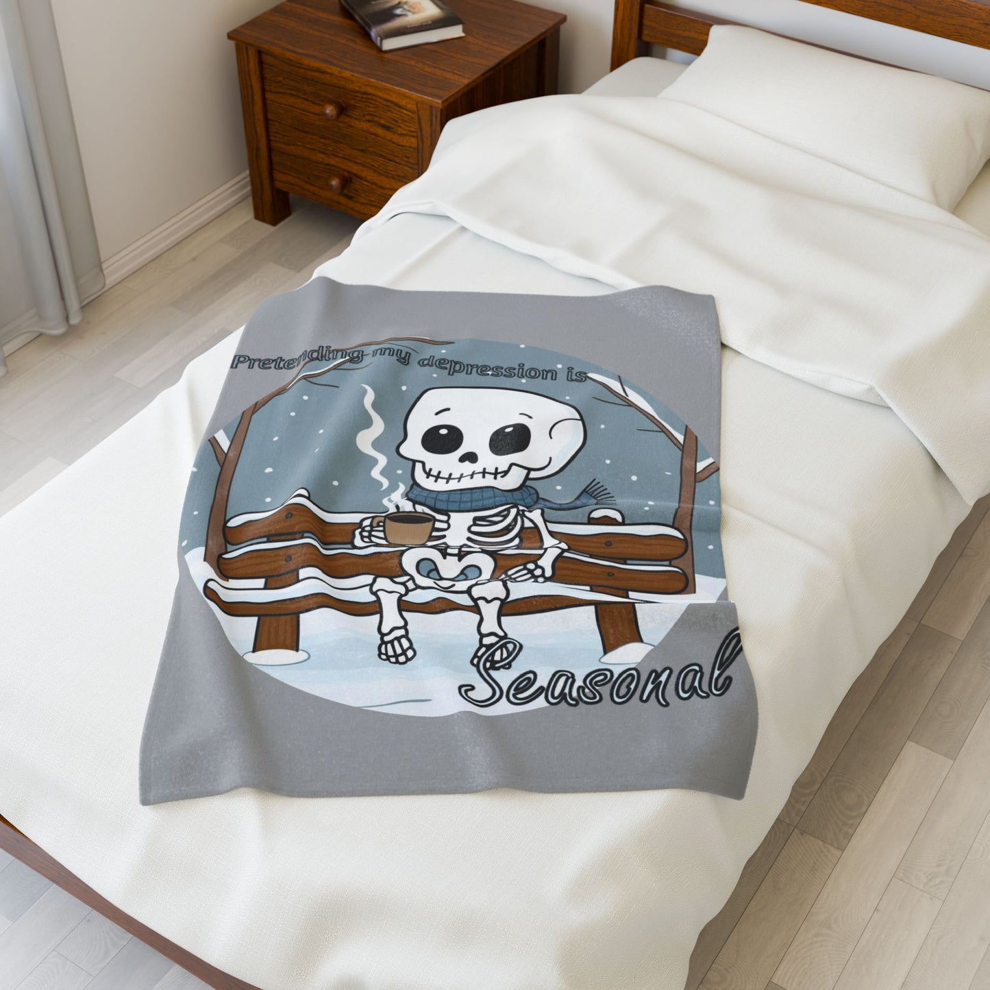 Seasonal Skeleton Plush Blanket - Cozy & Comfy Decor
