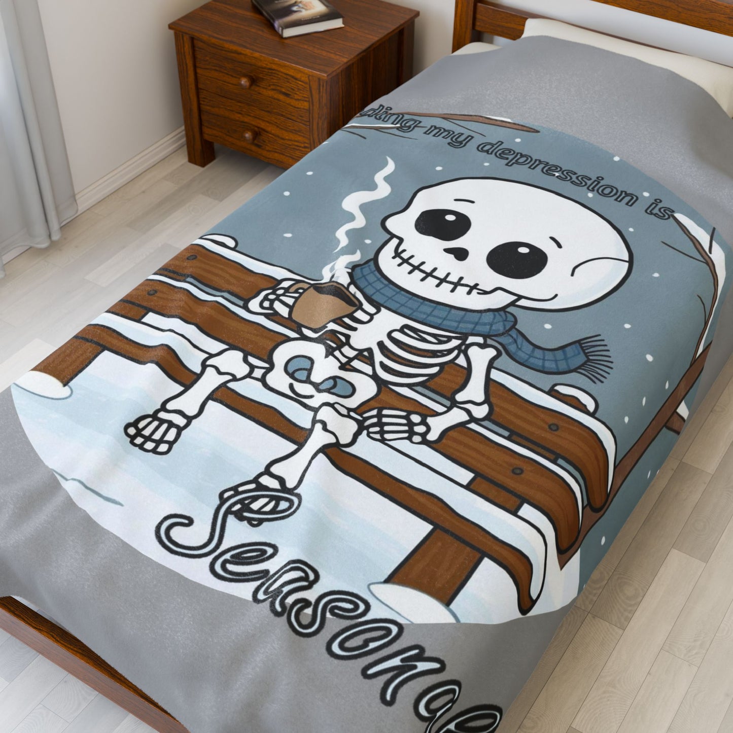 Seasonal Skeleton Plush Blanket - Cozy & Comfy Decor
