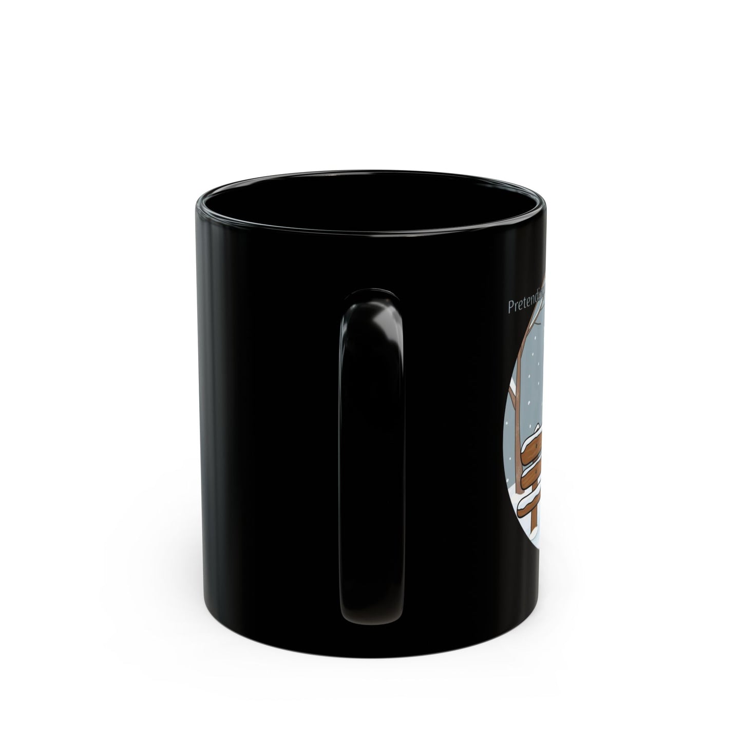 Seasonal black mug,