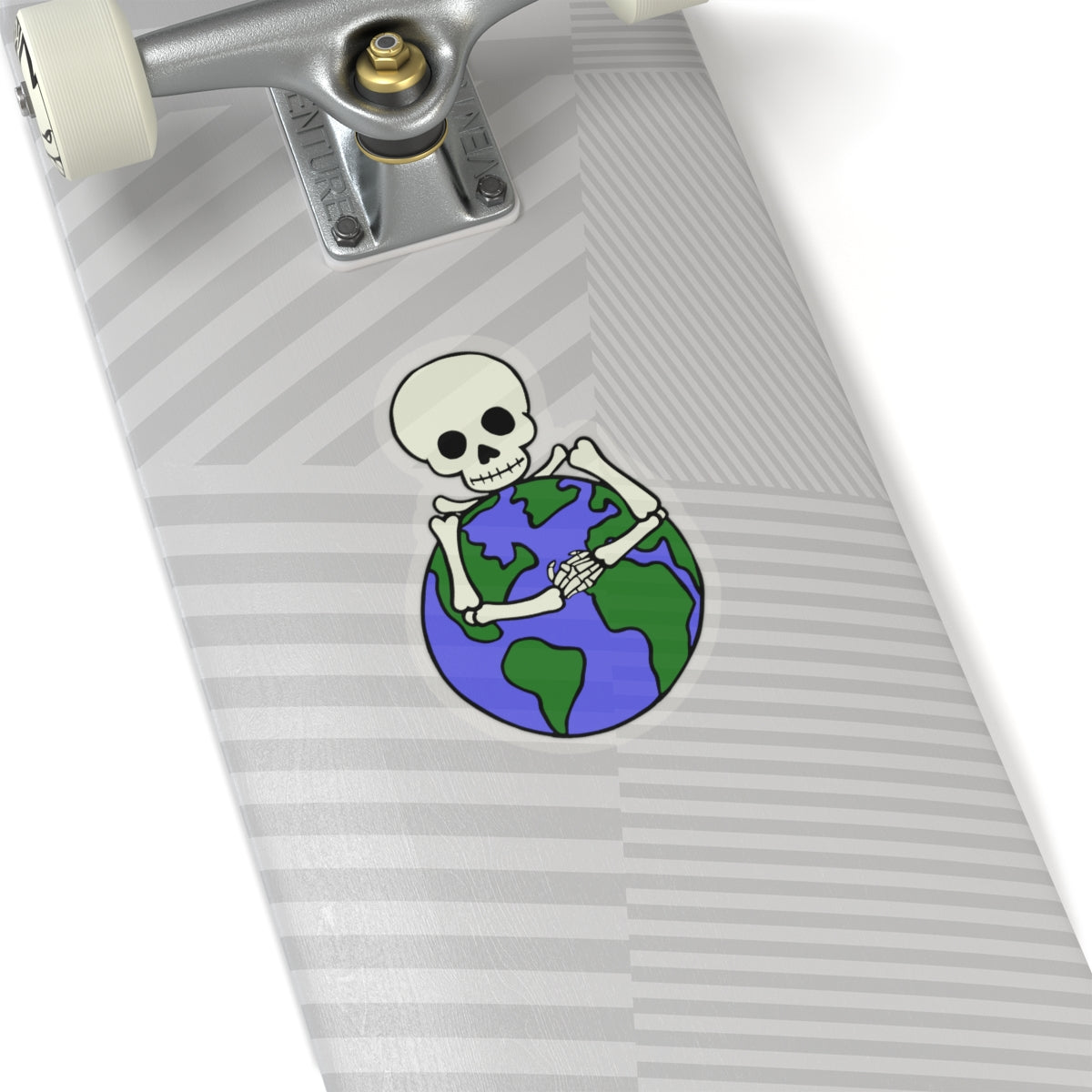 Skeleton Hugging Earth Kiss-Cut Stickers