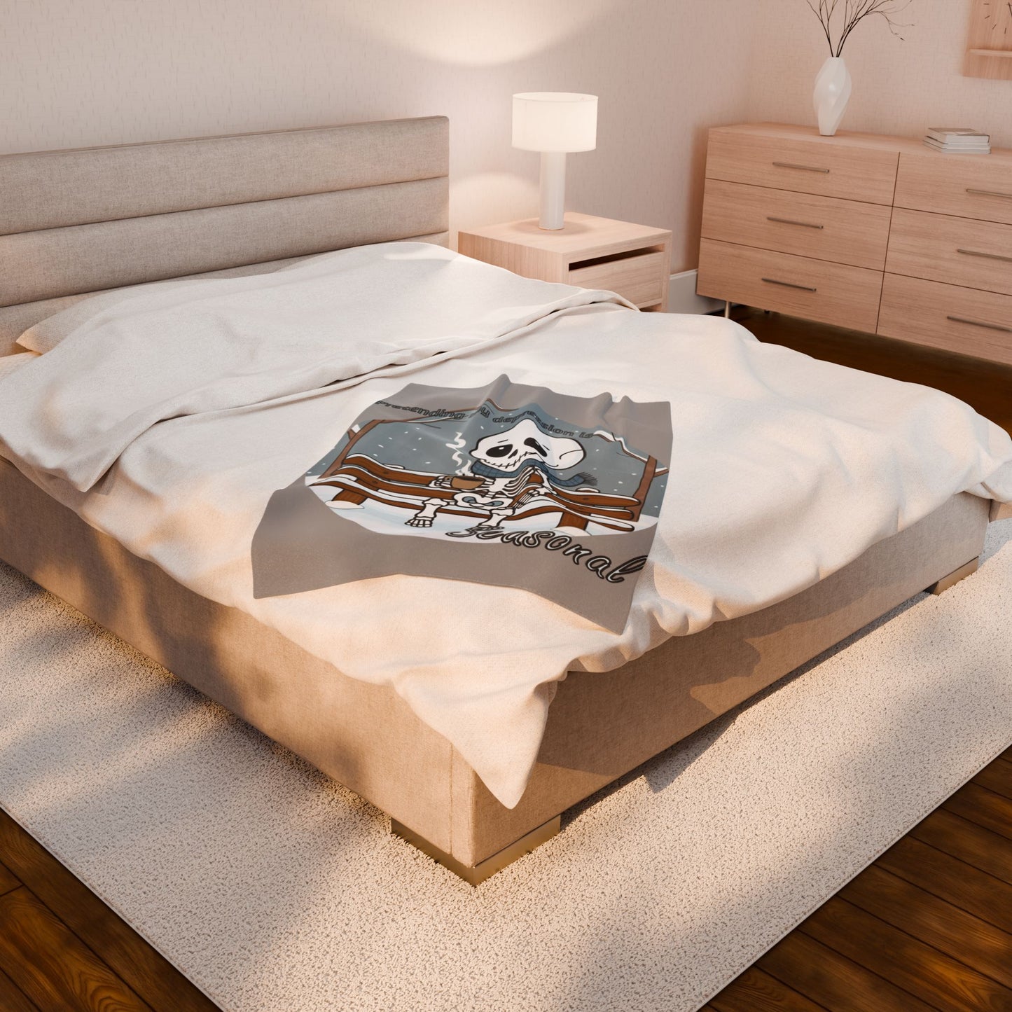 Seasonal Skeleton Plush Blanket - Cozy & Comfy Decor