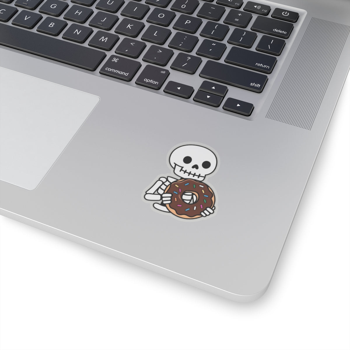Skeleton with Donut Kiss-Cut Stickers