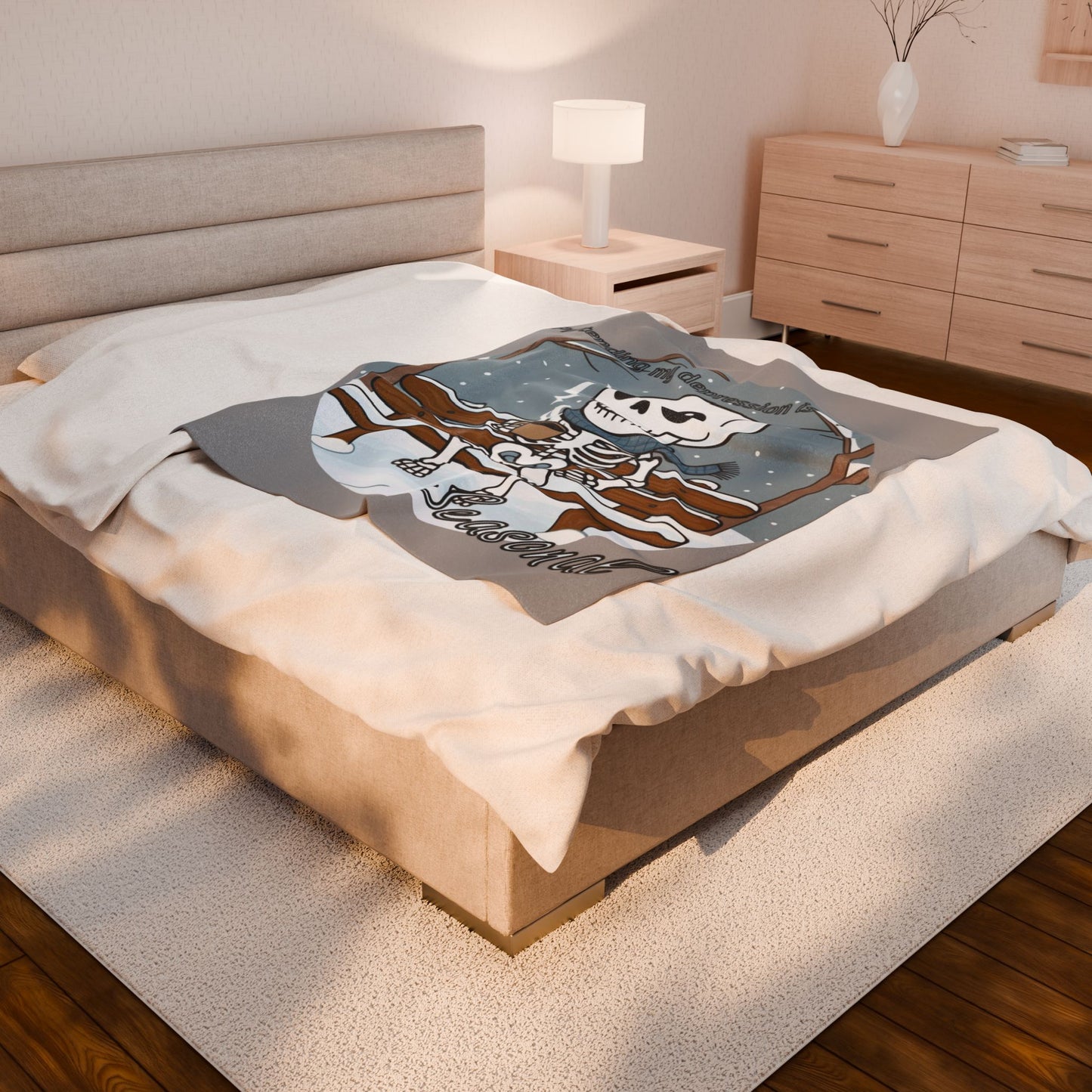 Seasonal Skeleton Plush Blanket - Cozy & Comfy Decor