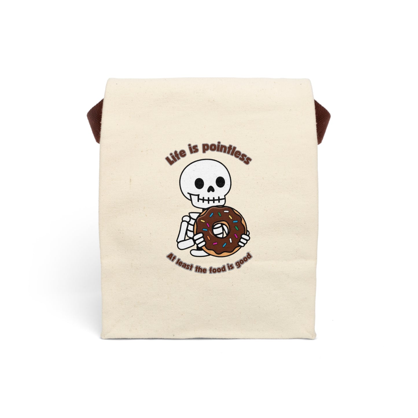 Quirky Canvas Lunch Bag - "Life is Pointless, At Least the Food is Good"
