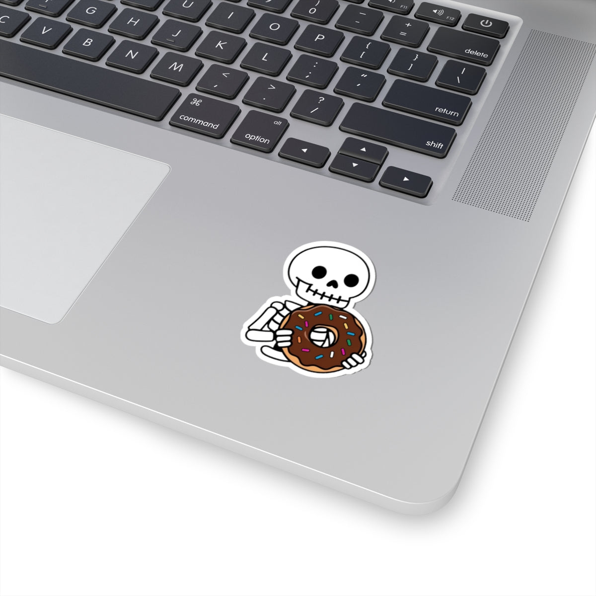 Skeleton with Donut Kiss-Cut Stickers