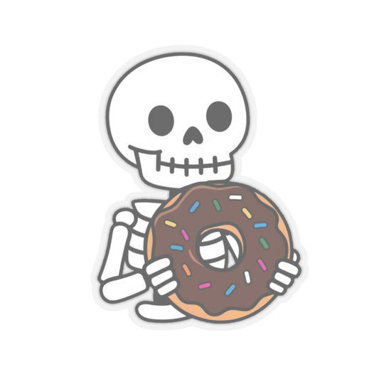 Skeleton with Donut Kiss-Cut Stickers