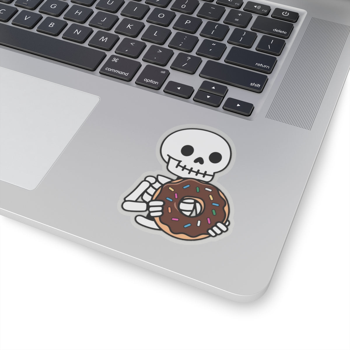 Skeleton with Donut Kiss-Cut Stickers