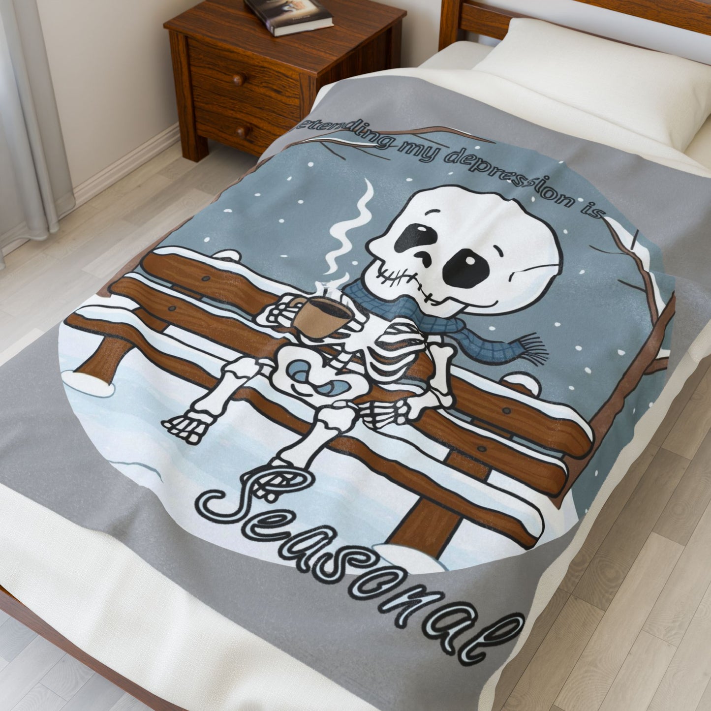 Seasonal Skeleton Plush Blanket - Cozy & Comfy Decor