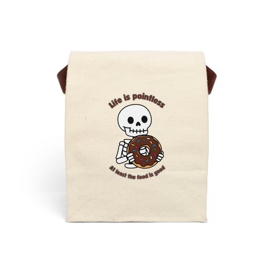 Quirky Canvas Lunch Bag - "Life is Pointless, At Least the Food is Good"