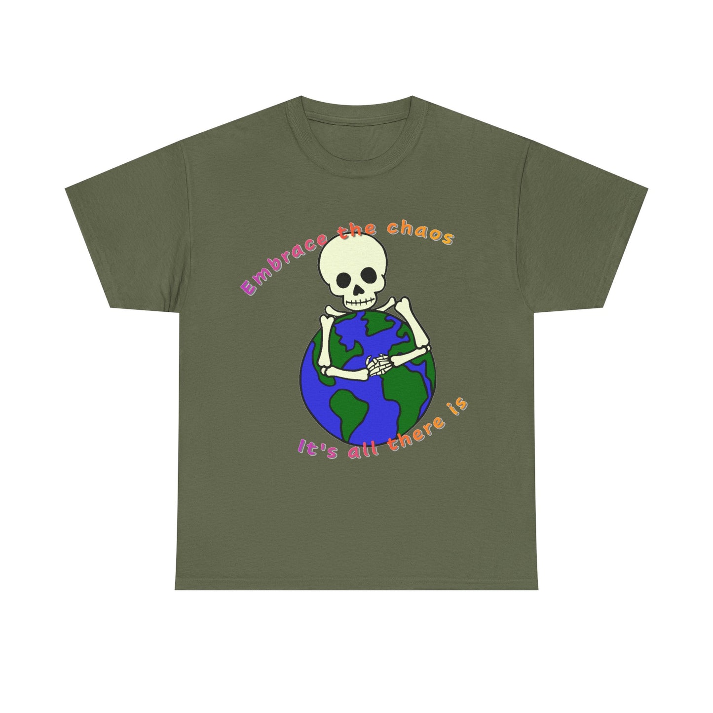 Embrace the Chaos Unisex Heavy Cotton Tee - Fun Graphic Tee for Free Spirits